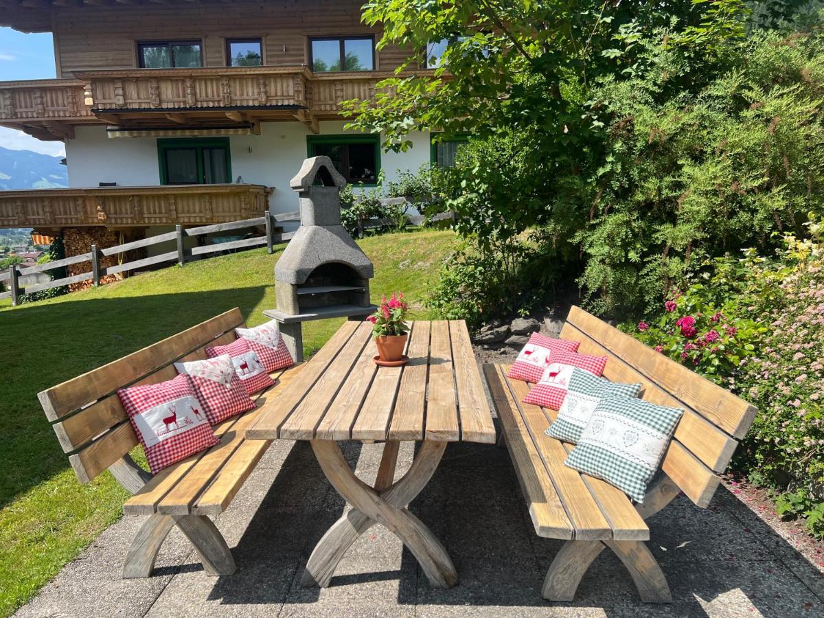 Ferienwohnung Gamsbock Panorama View Balkon, Gartensauna, Garten, Grillplatz Stumm Exterior photo